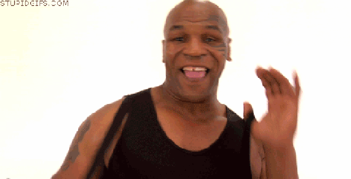 A happy Mike Tyson