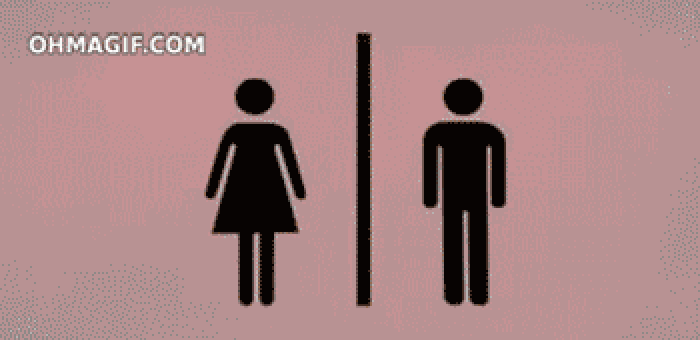 Bathroom sign love story