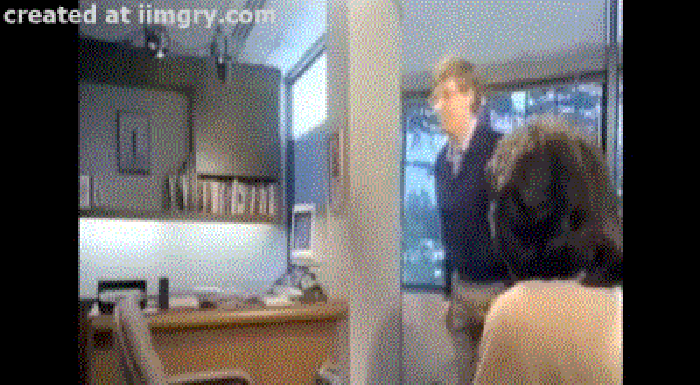 Bill Gates leaps over chair