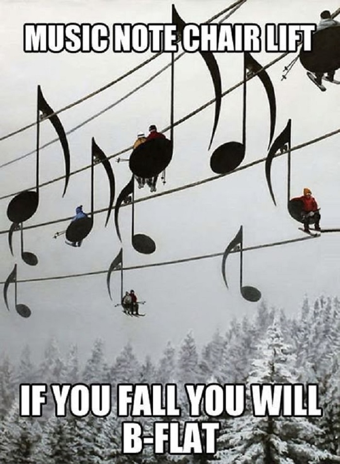 Music note chair lift