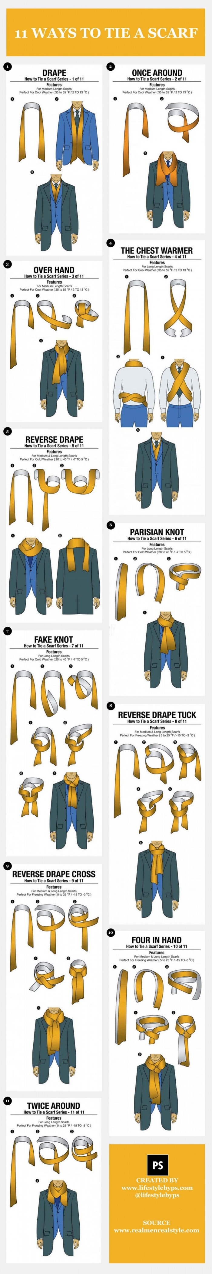 11 ways to tie a scarf