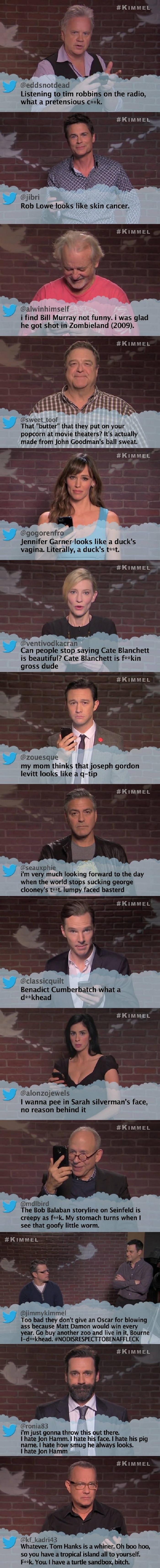 Celebs read mean tweets