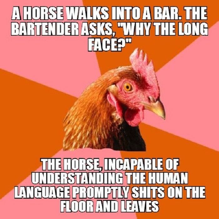Anti joke chicken