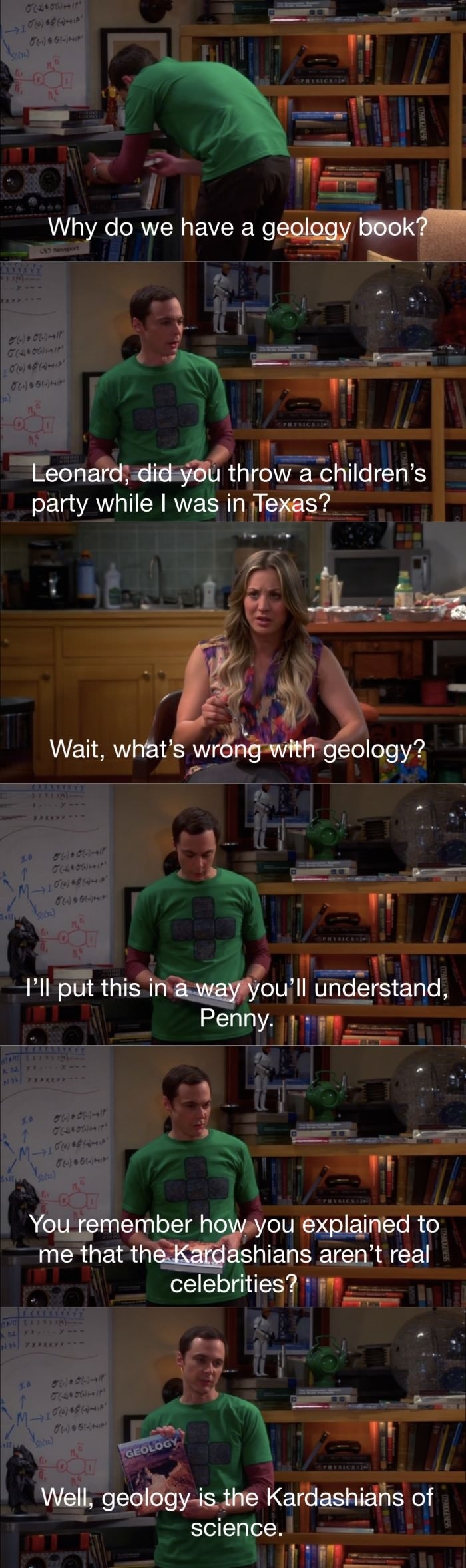 Sheldon's opinion on geology
