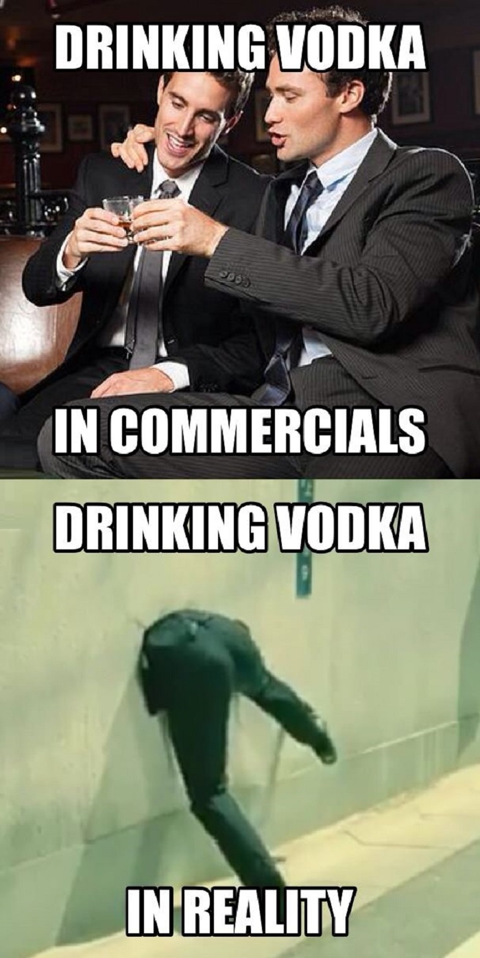 Drinking vodka