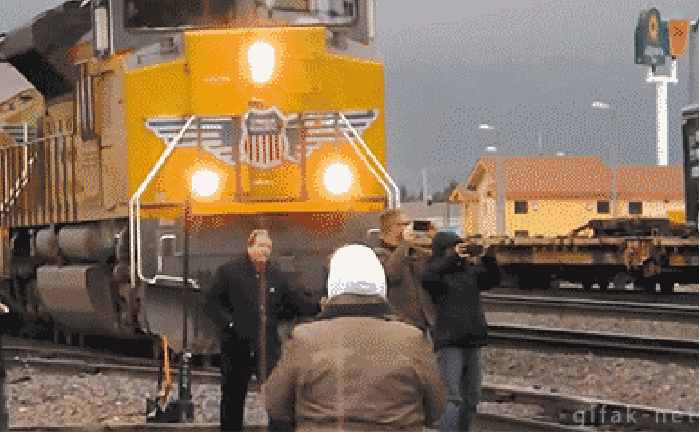 Close call with train