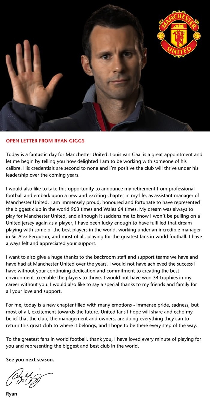 Ryan Giggs letter