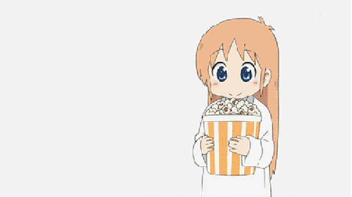 Eating popcorn