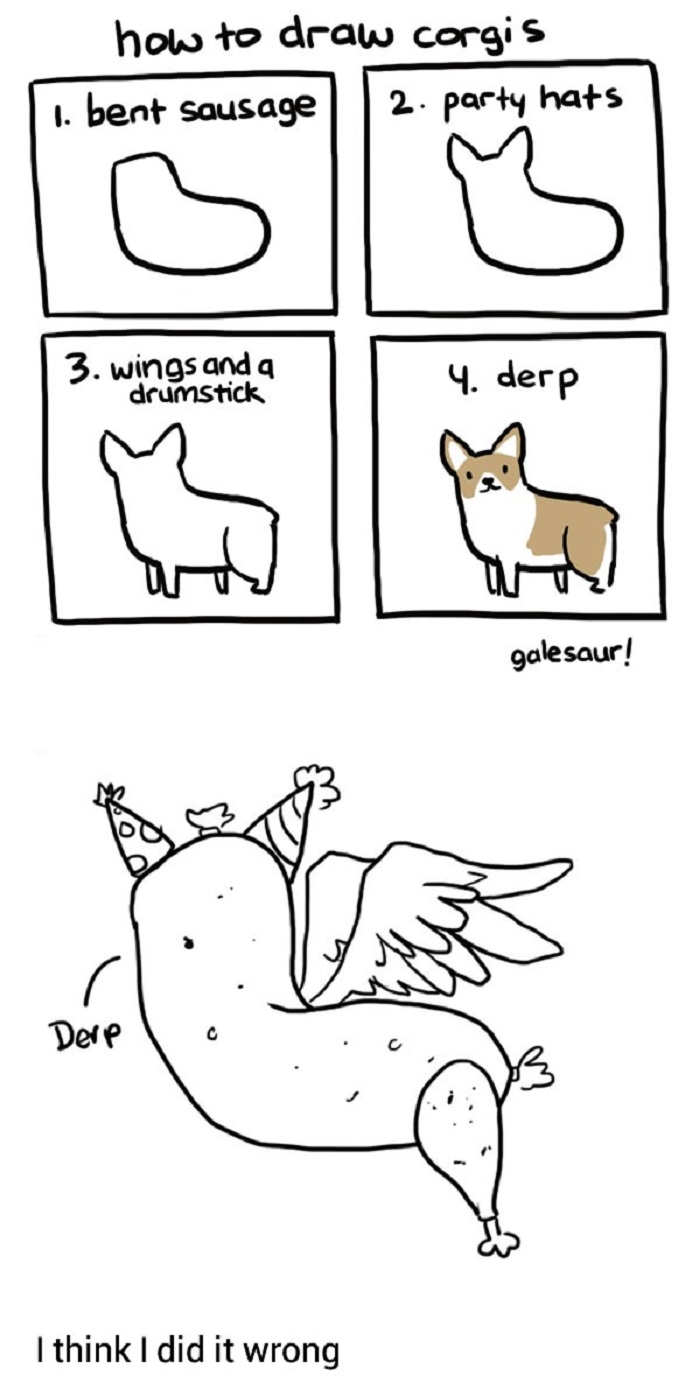 How to draw corgis
