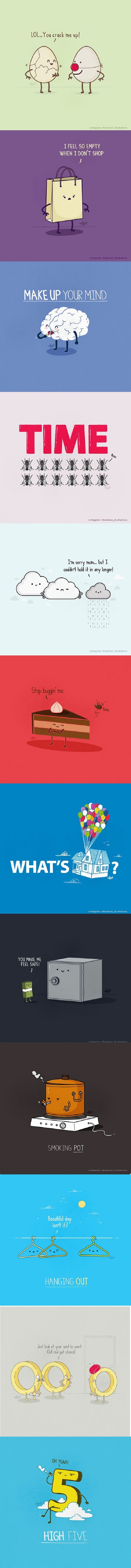 Clever pun illustrations