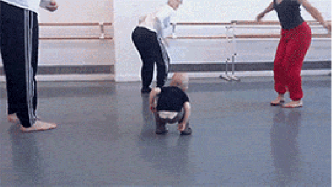 Baby leads modern dance