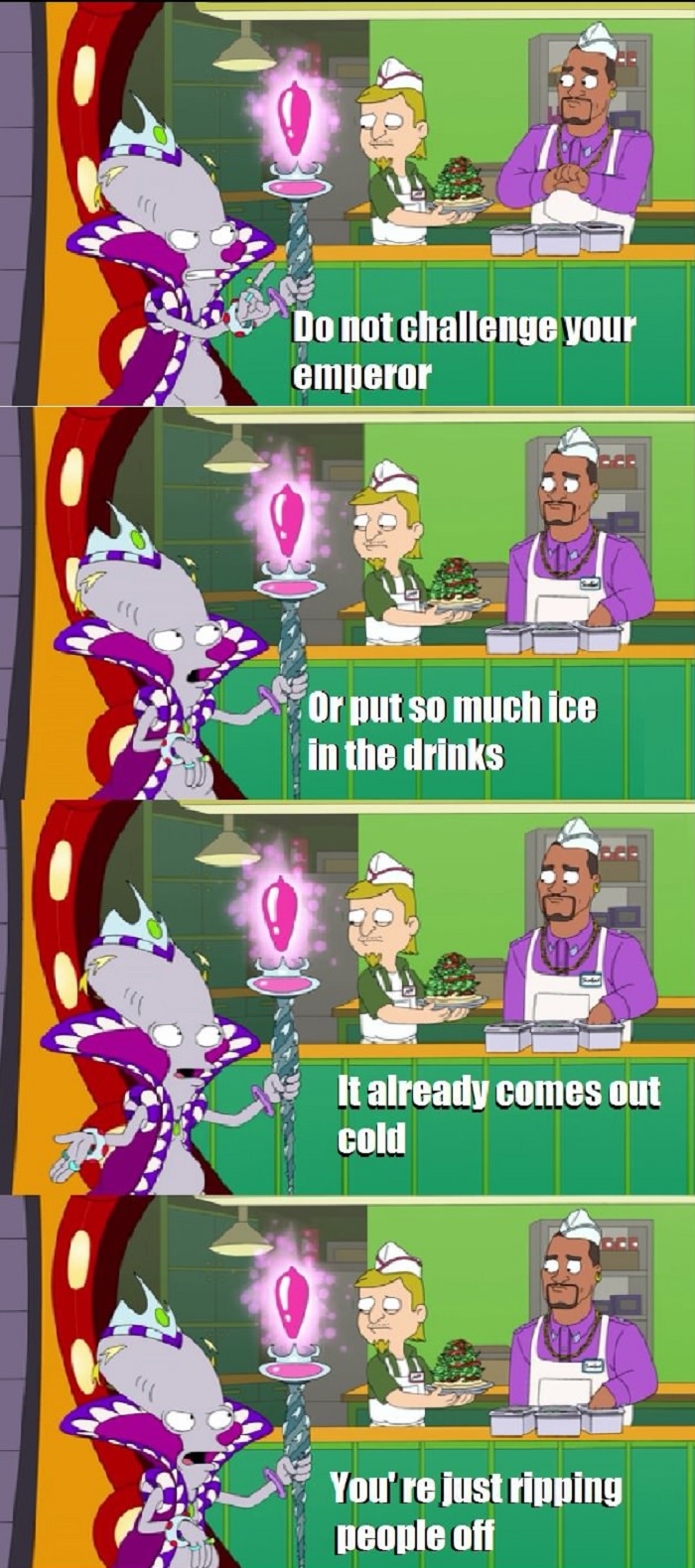 Ice in the drinks