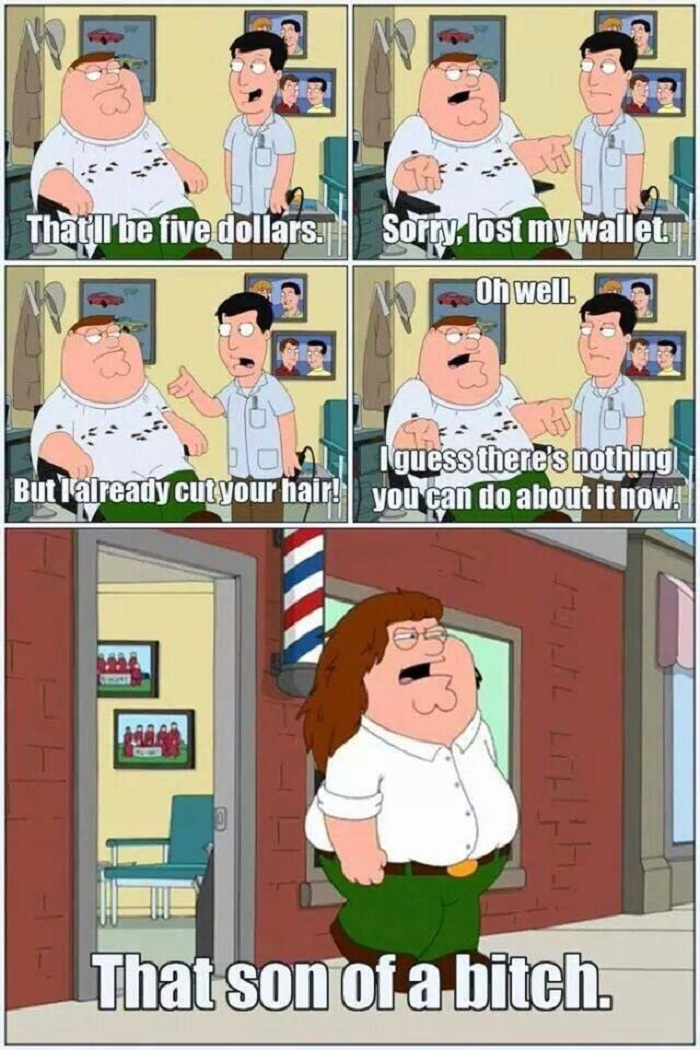 Peter at the barber's