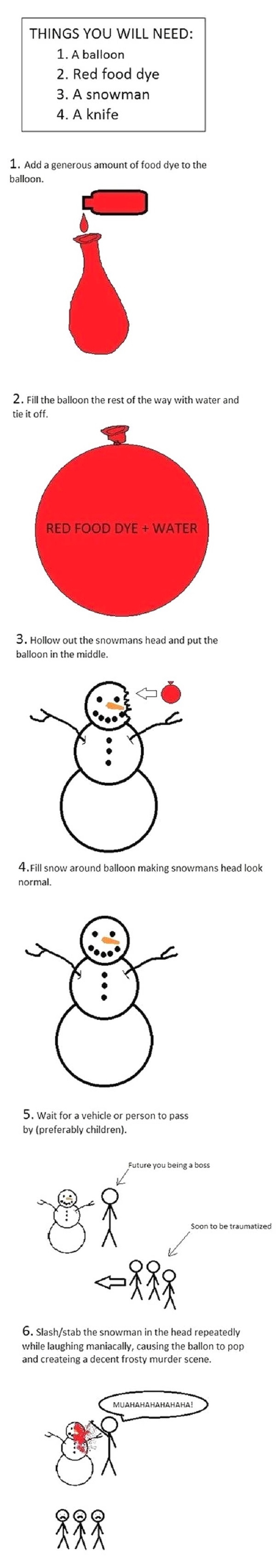 Snowman prank