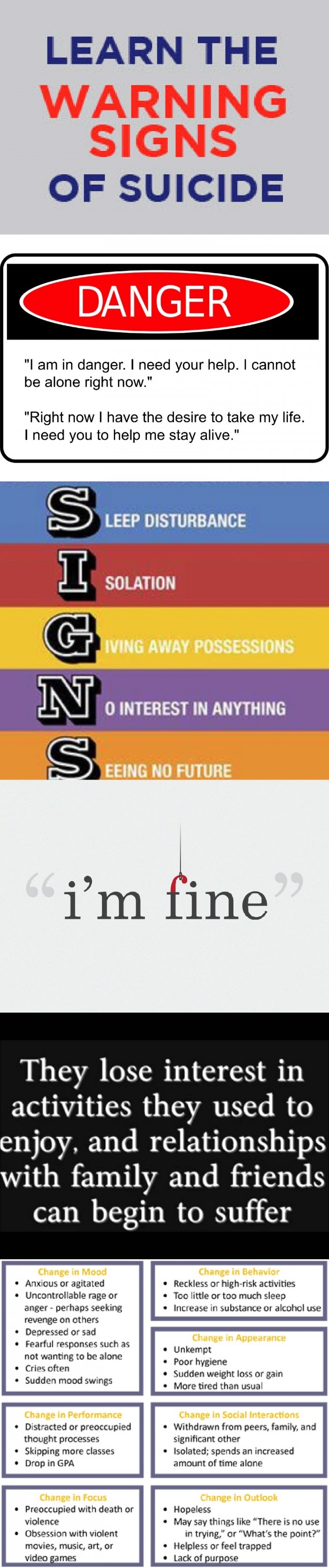 Warning signs of suicide