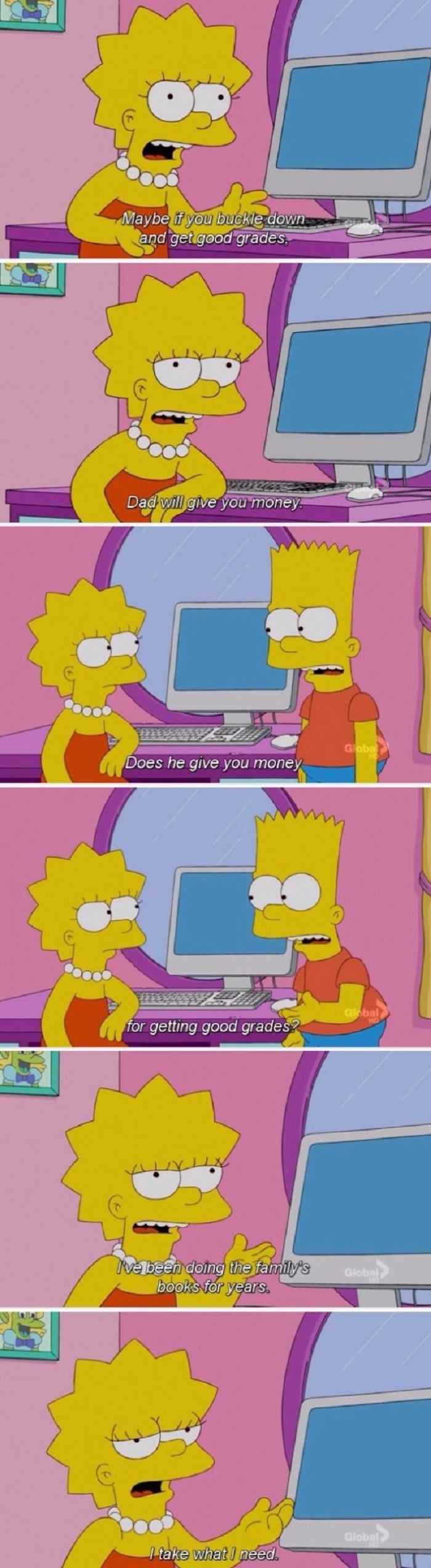 Lisa takes what she needs