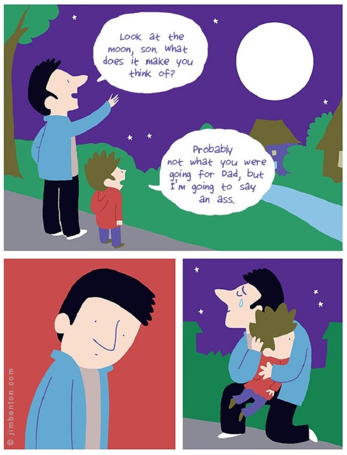 Look at the moon, son