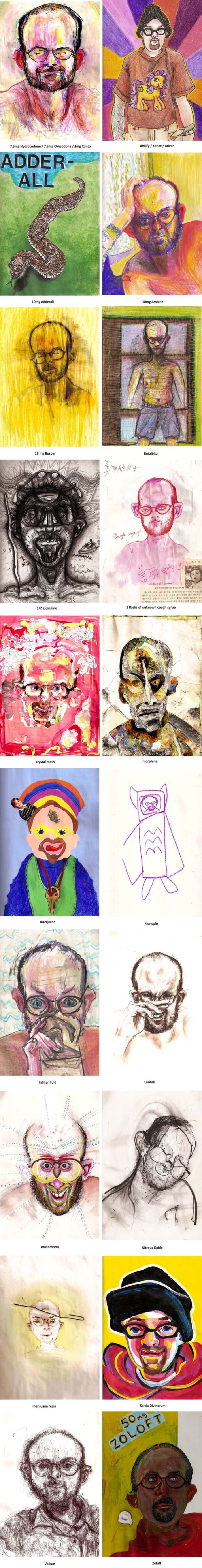 Self portraits while on drugs