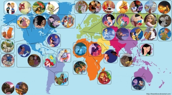 Disney map of the world