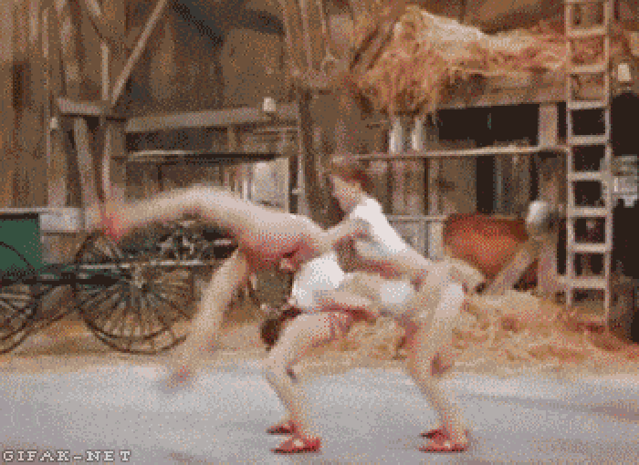 A three-women backflip