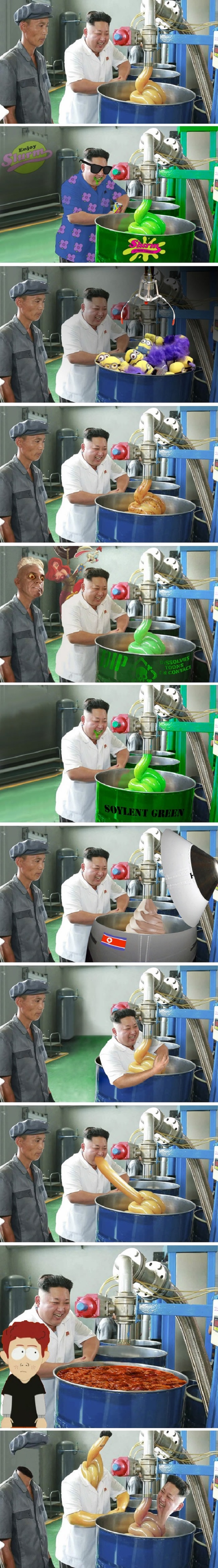 Kim visited a factory