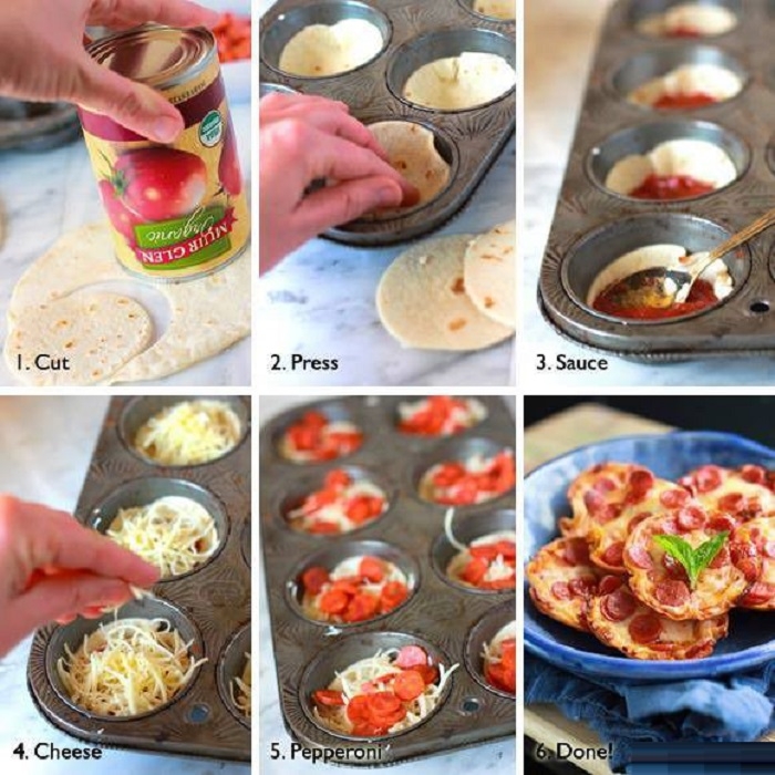 Pizza in a muffin pan