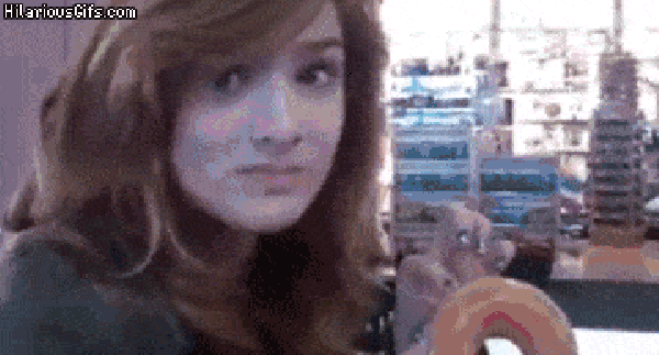 Eating a donut in one bite