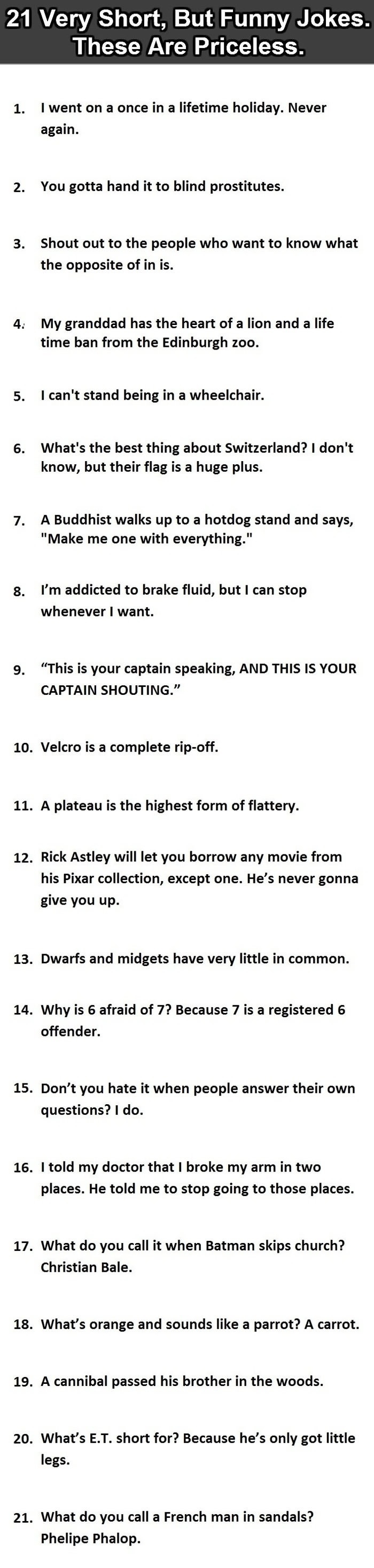 Short and funny jokes