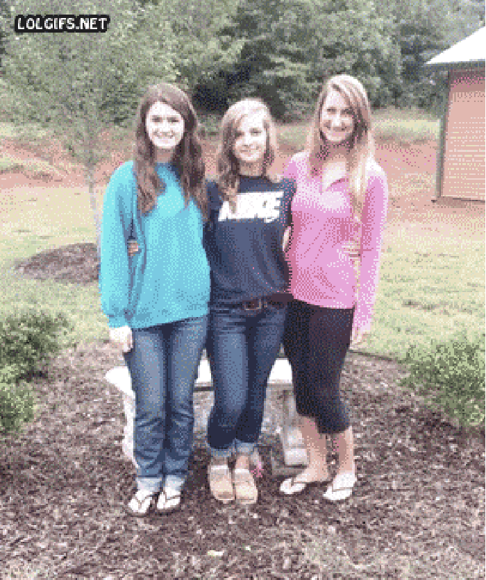 Girls scared by firecrackers