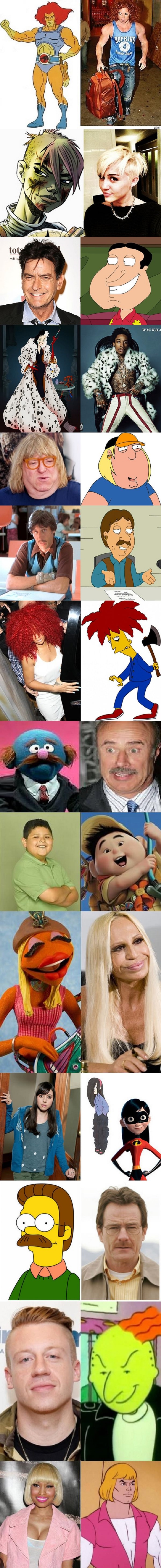 Celeb cartoon lookalikes