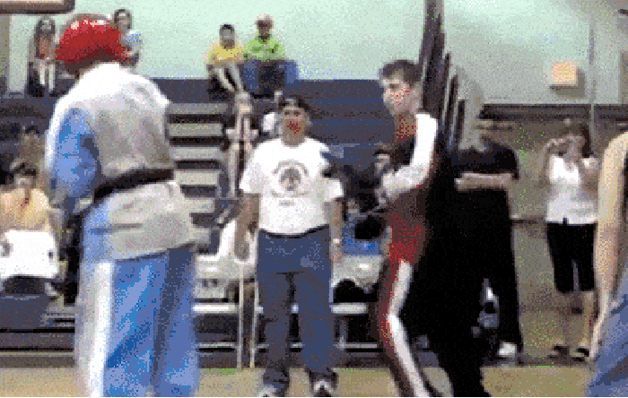 A swift kick to the head