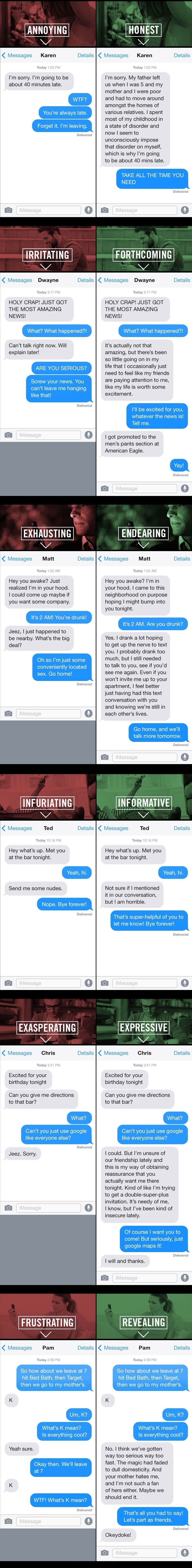 Annoying texts improved