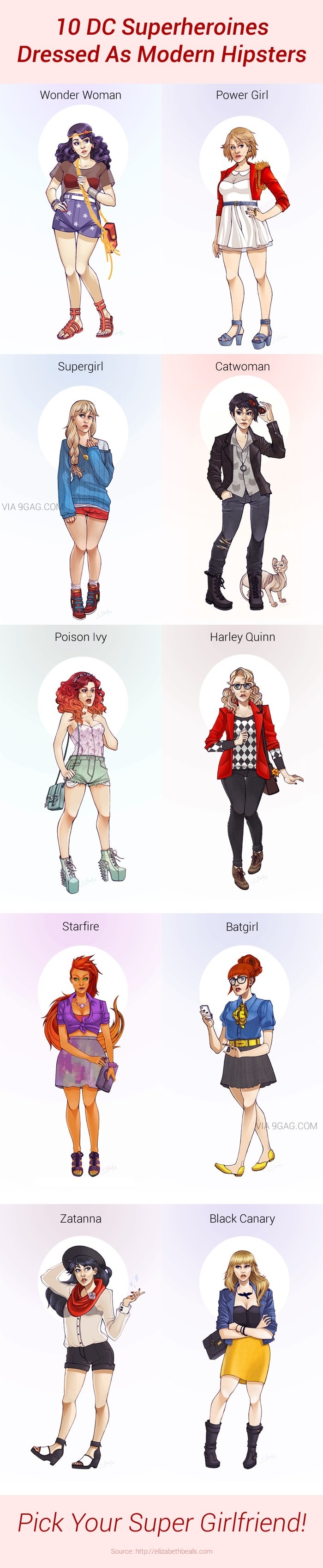 Heroines dressed as hipsters
