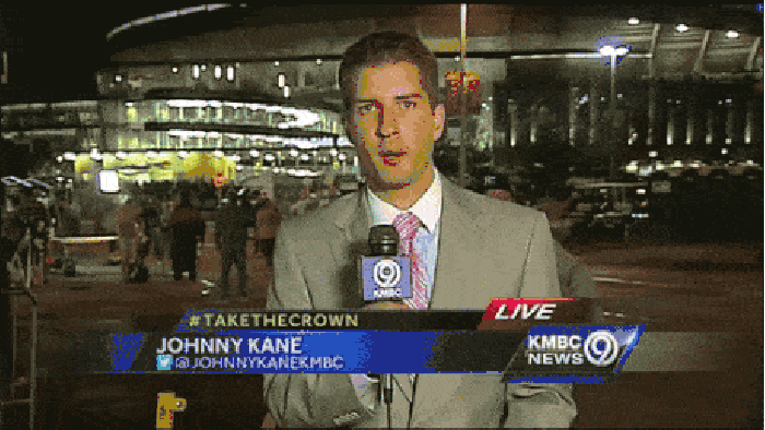 Baseball fan scares reporter