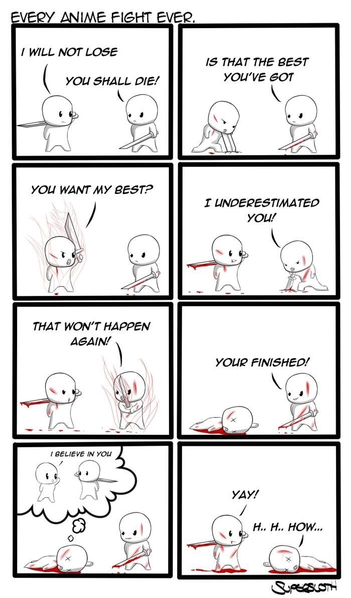 Every anime fight ever