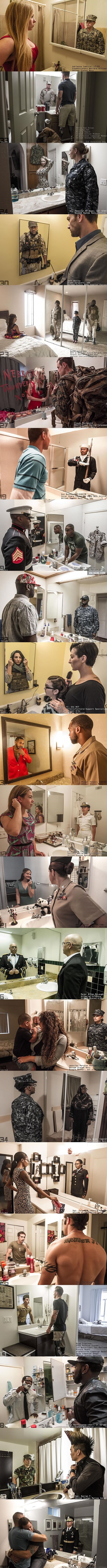 People behind uniforms