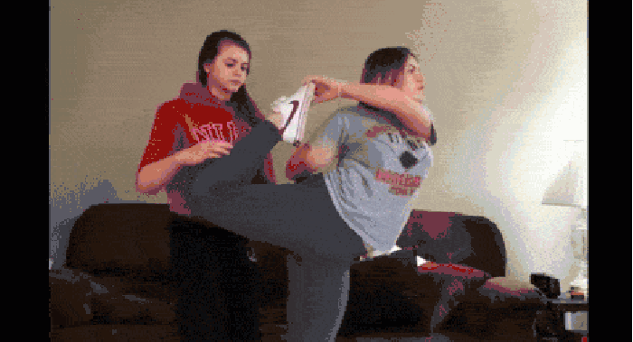 Helping a friend stretch