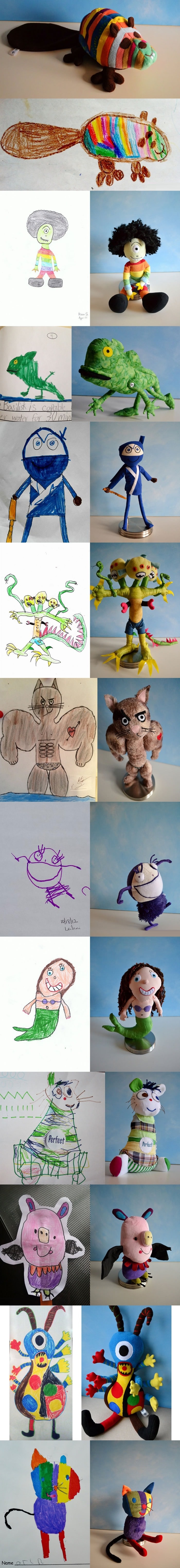 Drawings turned into toys