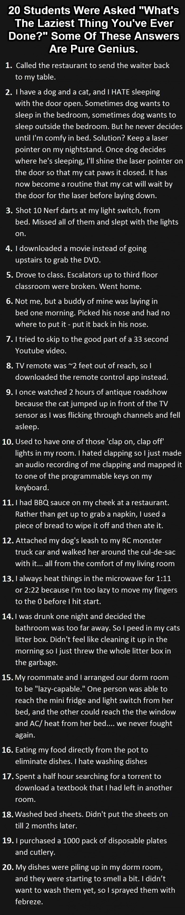 Lazy things done by students