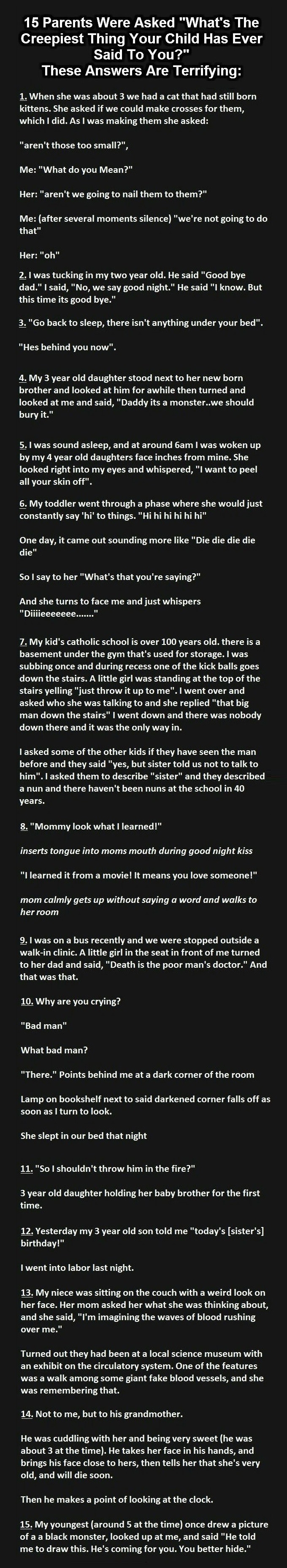 Creepy things said by kids