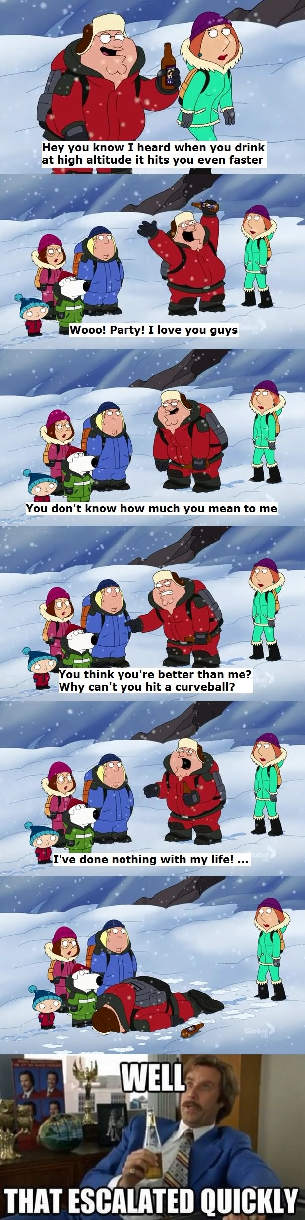 Peter drinking on Everest