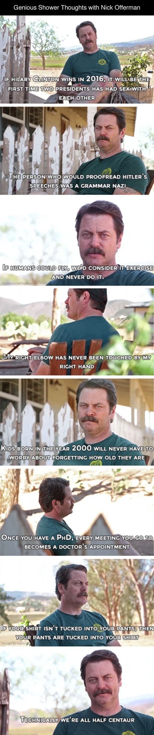 Ron Swanson's thoughts