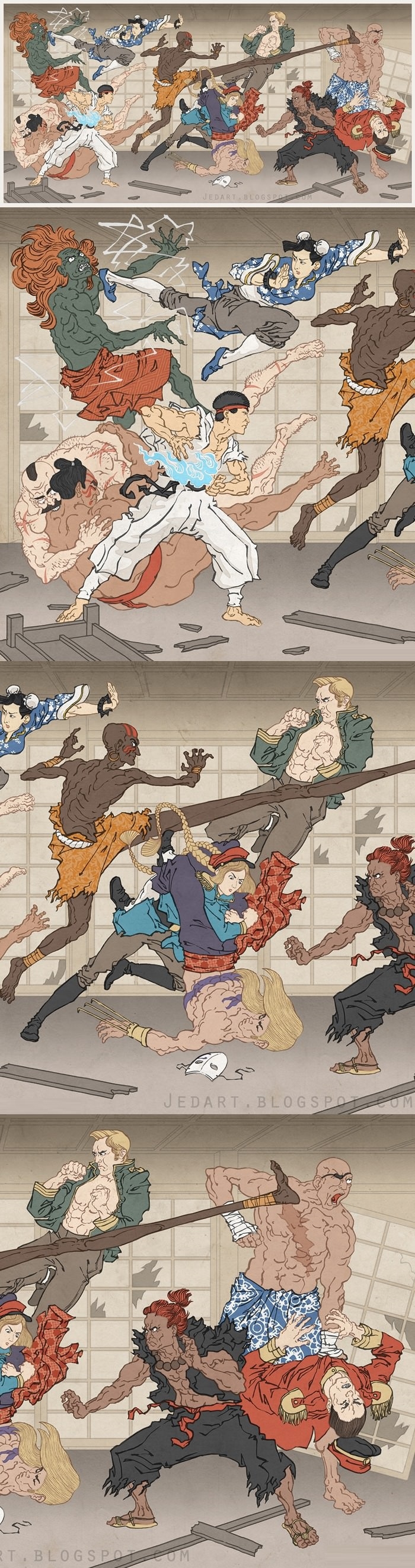 Street Fighter in Ukiyo-e style
