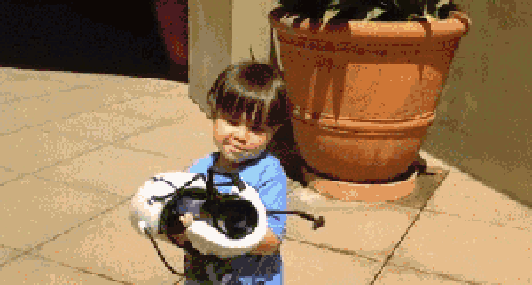 Kid with a portal gun