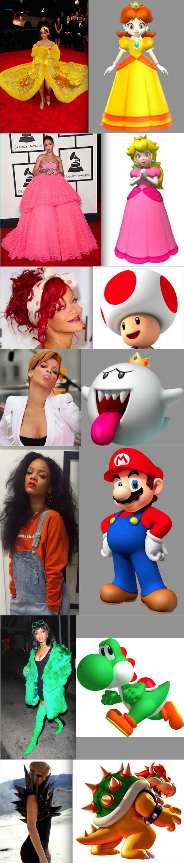 Rihanna as Mario characters