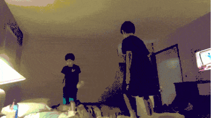 Just jump across this bed