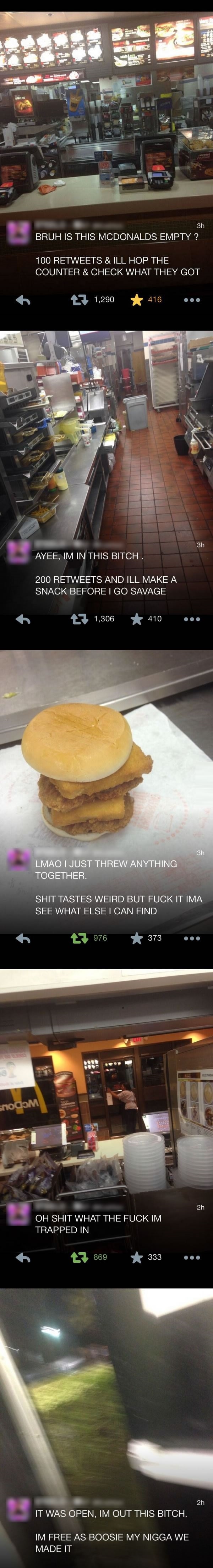 Ain't nobody in Macca's