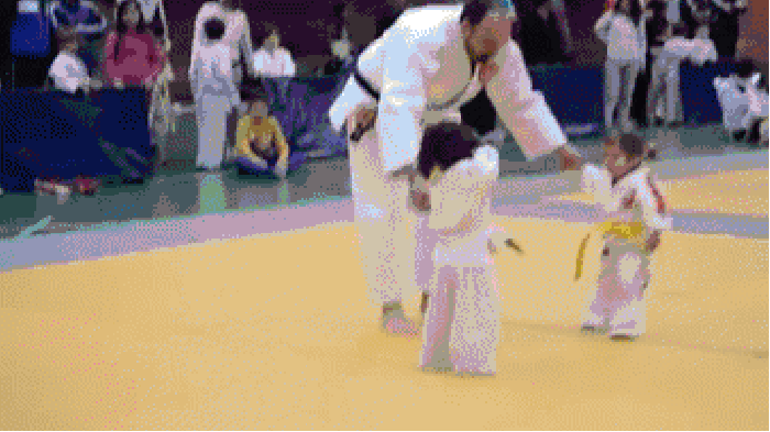 Little girl judo fight