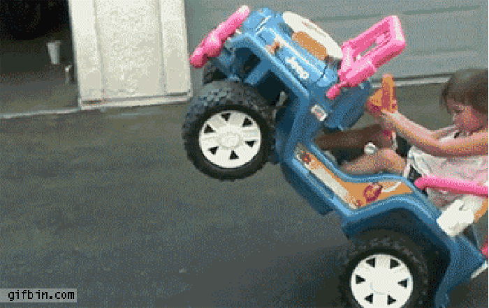 Girl rides jeep like a boss