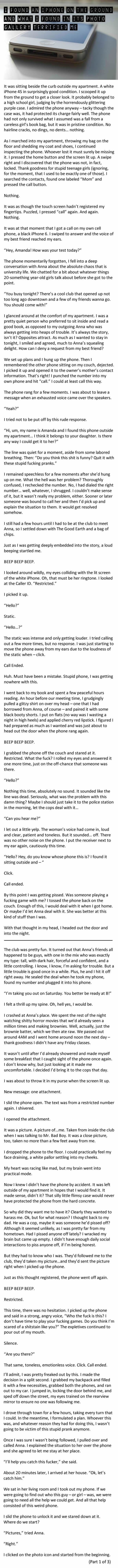 The terrifying iPhone Pt.1